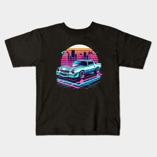 Vaporwave Chevy Camaro Kids T-Shirt